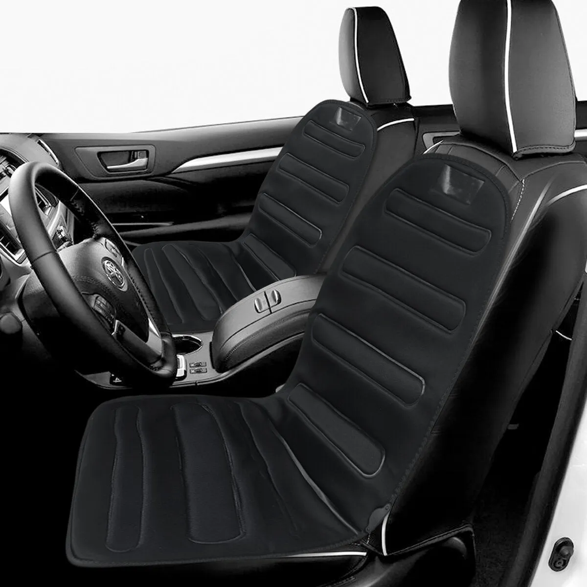 12V Universal Heating Car Seat Cushion Covers  Heater Warm Heated Winter Black
