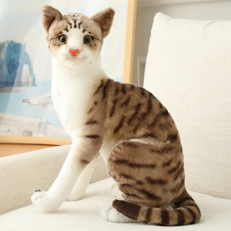 13.7” Siamese Cats Plush Toy Shorthair Cute Orange Cat Lifelike Stuffed Pet Toys for Home Decor