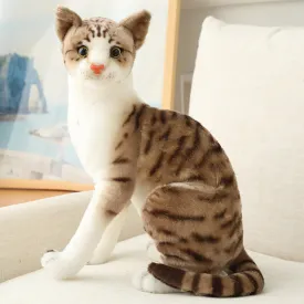 13.7” Siamese Cats Plush Toy Shorthair Cute Orange Cat Lifelike Stuffed Pet Toys for Home Decor