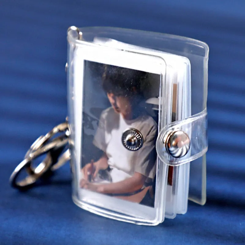16 Mini Small Photo Album Keyring 1 2 Inch ID Instant Pictures Interstitial Storage Card Book Keychain Lover Time Memory Gift