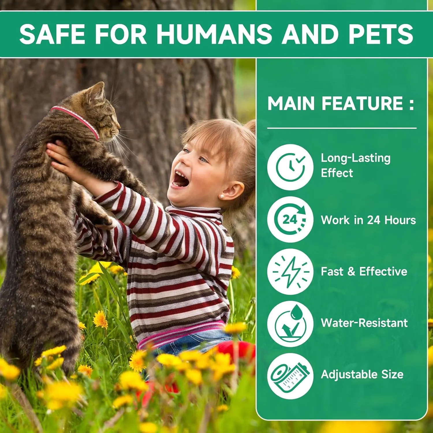 4 Pack Flea Collar for Cats, 32 Months Cat Flea and Tick Treatment, Flea and Tick Prevention for Cats Collar, Waterproof Flea and Tick Collars, Adjustable Cat Flea and Tick Collar, Red & White