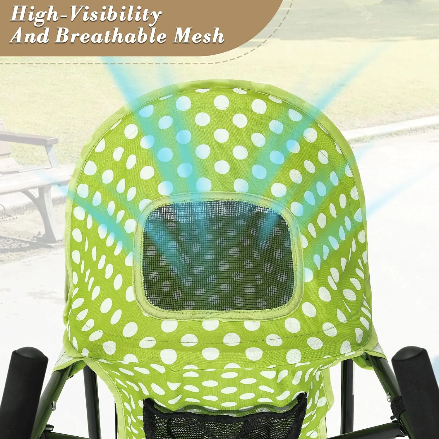 Athena Collection 4 Wheels Pet Stroller,Dog Stroller for Medium Dogs 22 Lbs Puppy Cat Stroller Pet Cart Pet Gear with Back Pocket, Sun Shade, Green with Polka-dot