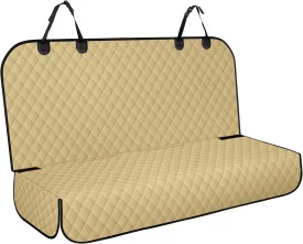 Backseat Cover for Dogs, Waterproof and Non-Slip Pet Bench Seat Covers, Car Seat Protector for Back Seat, Universal Size Rear Car Seat Cover Fits Cars, Trucks and SUVs, Khaki&Black