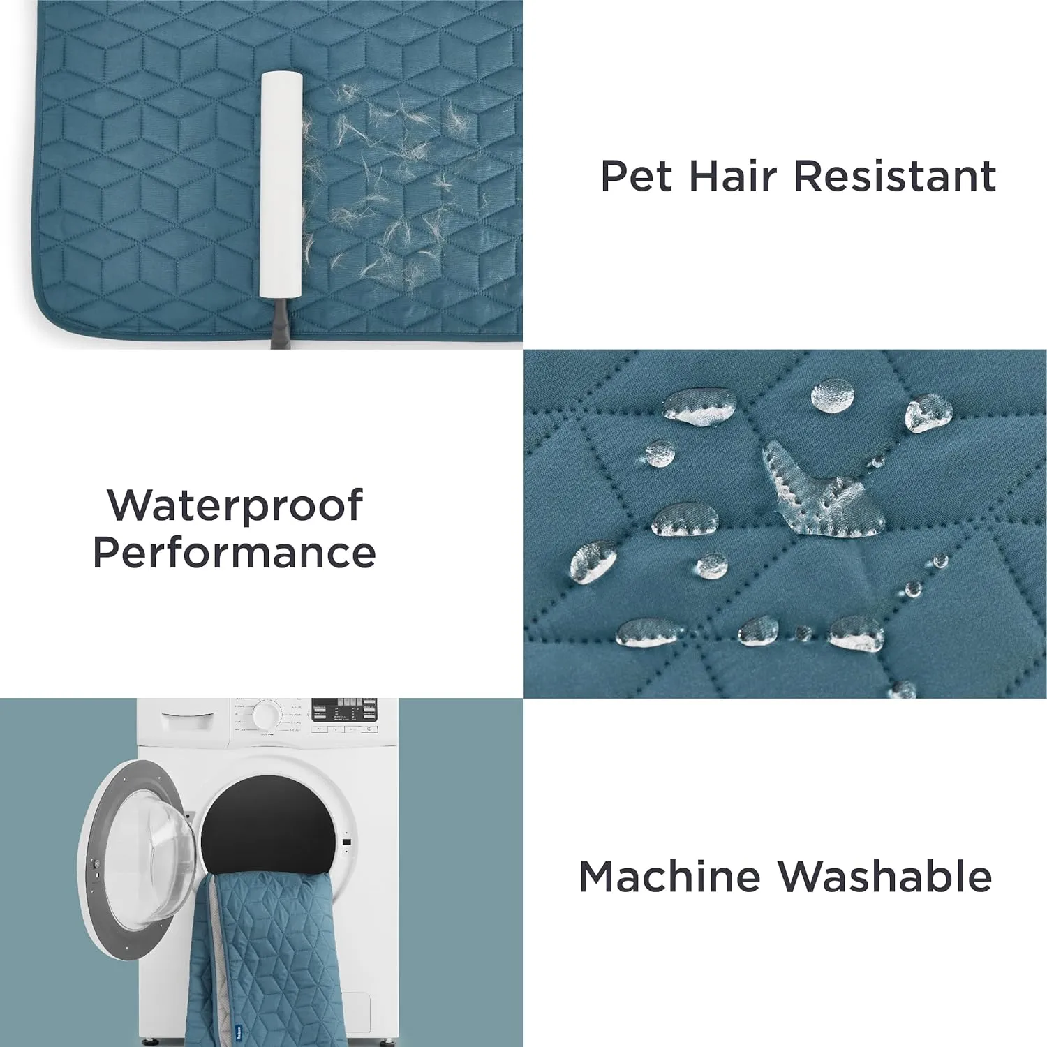 Bedsure 100% Waterproof Bed Cover for Dogs Washable - Non Slip Waterproof Dog Blanket for Bed, Lightweight Furniture Protector Durable for Pet Cat Puppy with Non-Slip Bottom, Blue, 68x82IN