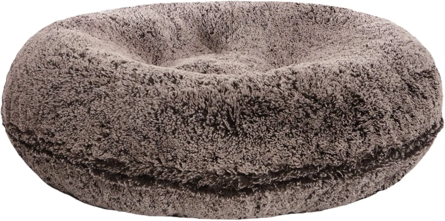 Bessie and Barnie Bagel Donut Dog Bed - Extra Plush Faux Fur - Circle/Donut Dog Bed - Waterproof Lining and Removable Washable Cover - Calming Dog Bed - Multiple Sizes & Colors Available