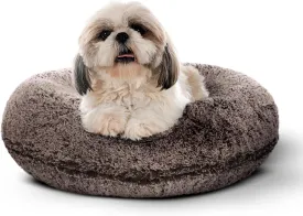 Bessie and Barnie Bagel Donut Dog Bed - Extra Plush Faux Fur - Circle/Donut Dog Bed - Waterproof Lining and Removable Washable Cover - Calming Dog Bed - Multiple Sizes & Colors Available