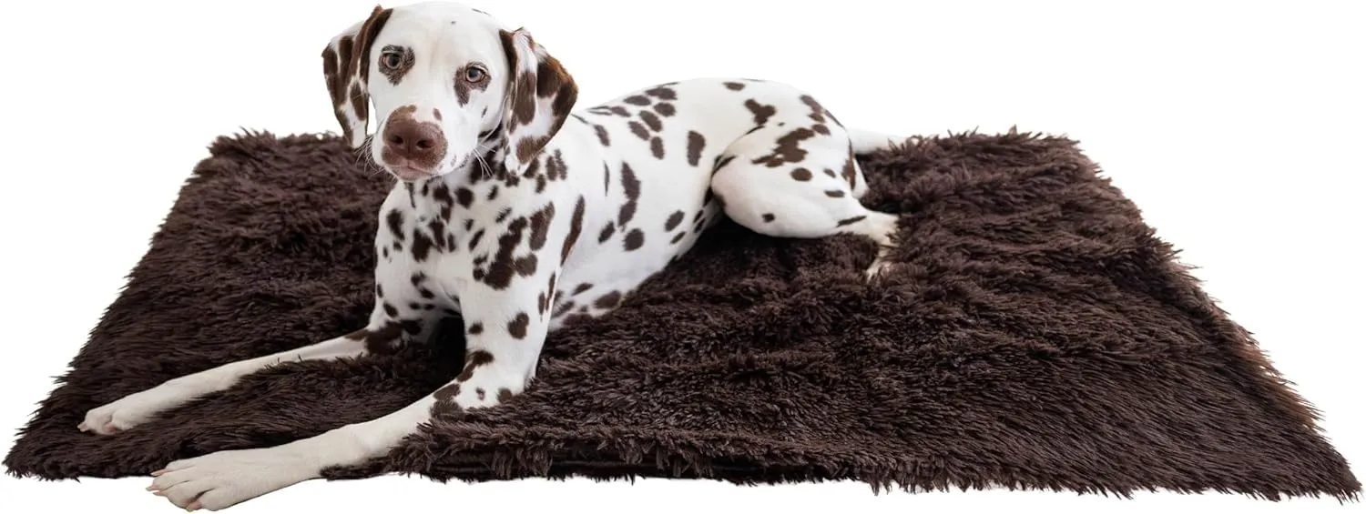 Best Friends by Sheri Calming Shag Dog Blanket  Ultra Soft Faux Fur Pet Throw, Anxiety-Relief, Lightweight Warm Bed Cover for Dogs and Cats, Machine Washable, Dark Brown, 30" x 40"