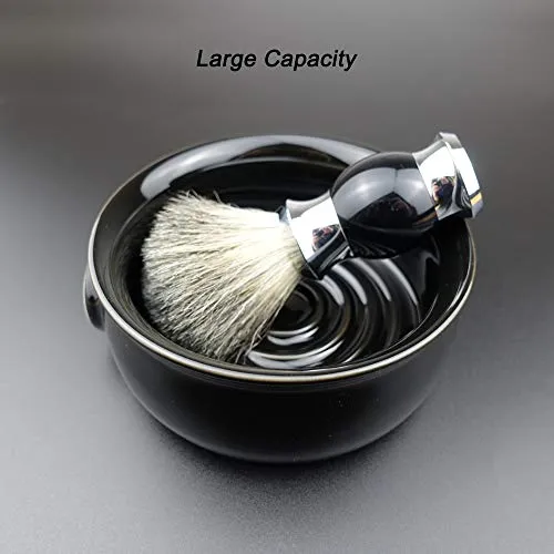 Bicrops Shaving Soap Bowl For Men, Easier to Lather Black