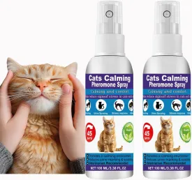 Cats Calming Pheromone Spray & Calming Solution for Cats, Anti Anxiety Pet Products - Feline Calm Pheromones, Cats Reduces Scratching Furniture Peeing Marking Calming Cat for Travel 6.8 fl.oz