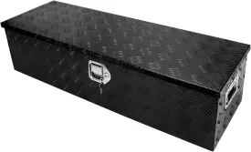 confote 39 Inch Heavy Duty Aluminum Stripes Plated Tool Box Pick Up Truck Bed RV Trailer Toolbox Waterproof Square Storage Organizer with Side Handle, Lock and Keys -39"x 13"x 10"Black