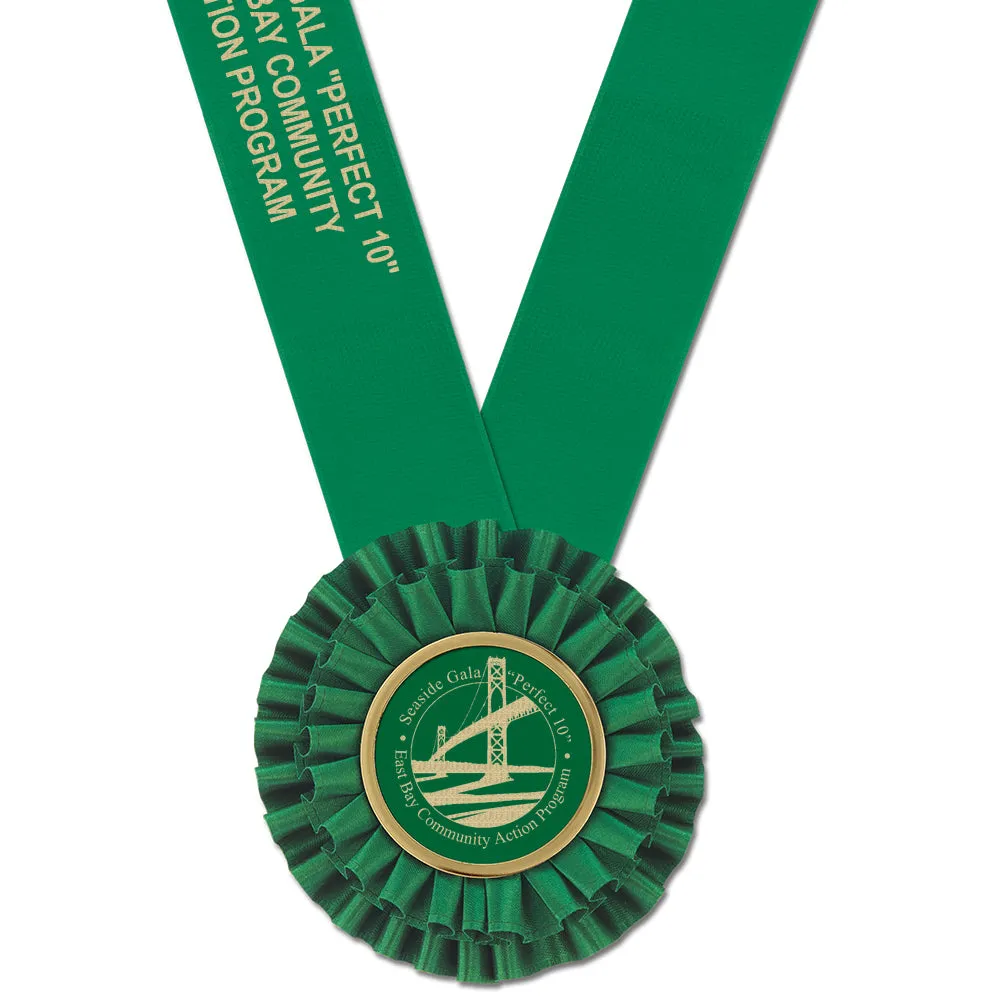 Custom Medalist Award Rosette, 4" Top