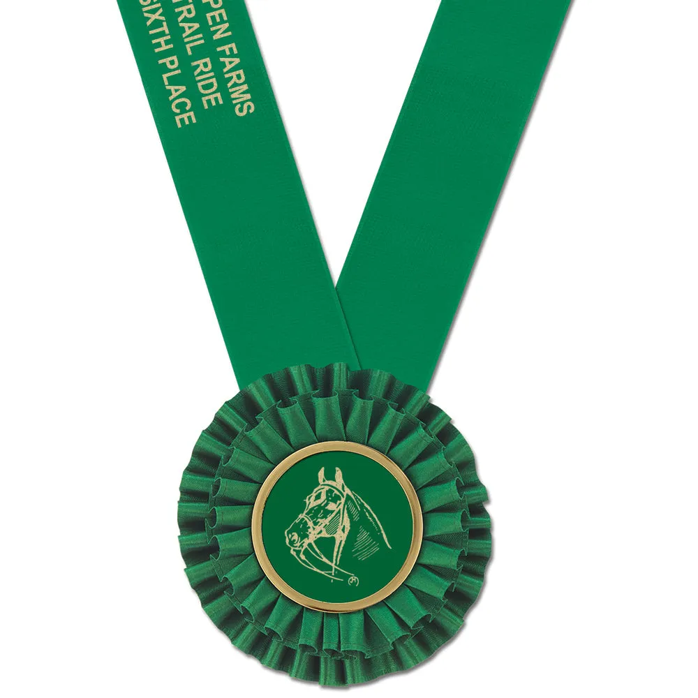 Custom Medalist Award Rosette, 4" Top