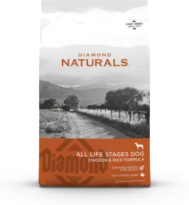 Diamond Naturals All Life Stages Chicken and Rice Formula Dry Dog Food Protein from Real Chicken, and Probiotics 40 Pound (Pack of 1)