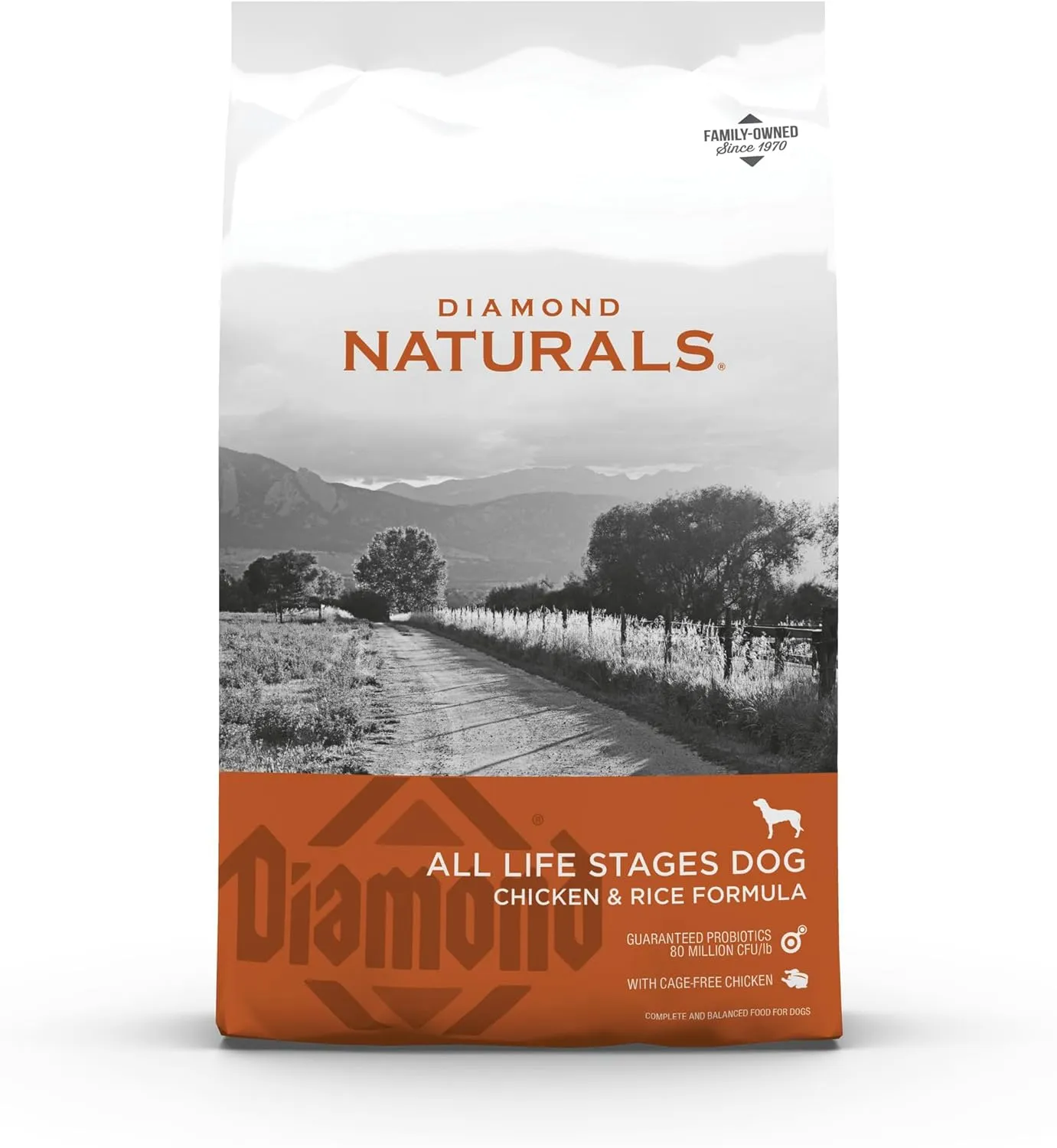 Diamond Naturals All Life Stages Chicken and Rice Formula Dry Dog Food Protein from Real Chicken, and Probiotics 40 Pound (Pack of 1)