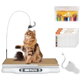 Digital Small Animal Scale with LCD Display & Removable Tape Measure, High Precision Pet Scale for Puppy/Kitten/Rabbit/Birds, Portable Weighing Scale (Includes LCD Screen & Durable Measurement Tape)