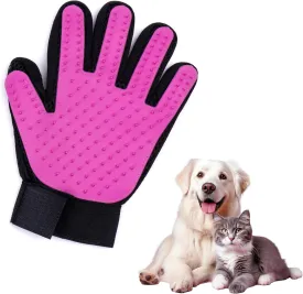Dog Bath Gloves - Silicone Hair Removal Gloves for Dogs, Cats - Pet Grooming Mittens for Shedding, Bathing,Massaging. Flexible, Comfortable Adjustable Strap. for All Hair Types (Purple)