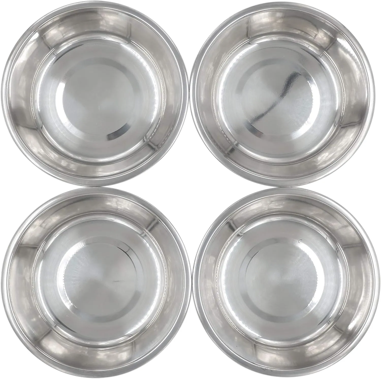 Dog Bowls Cat Bowls (Stainless Steel Bowls, 4-Pack)