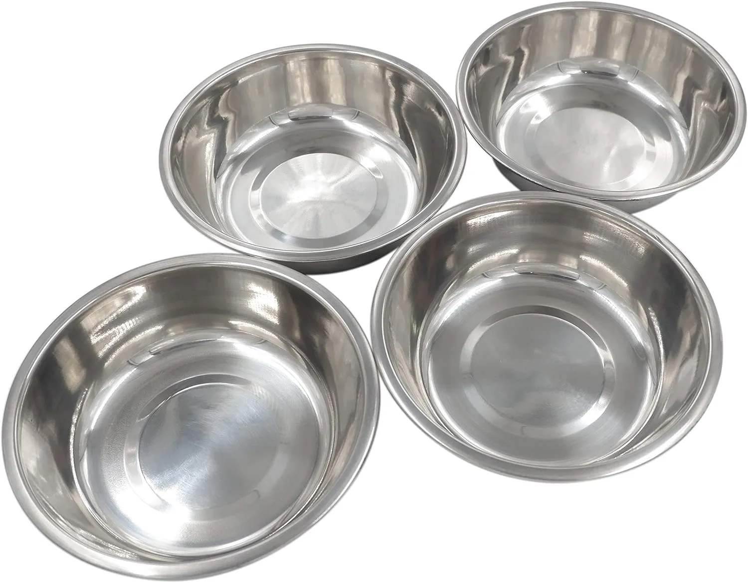 Dog Bowls Cat Bowls (Stainless Steel Bowls, 4-Pack)