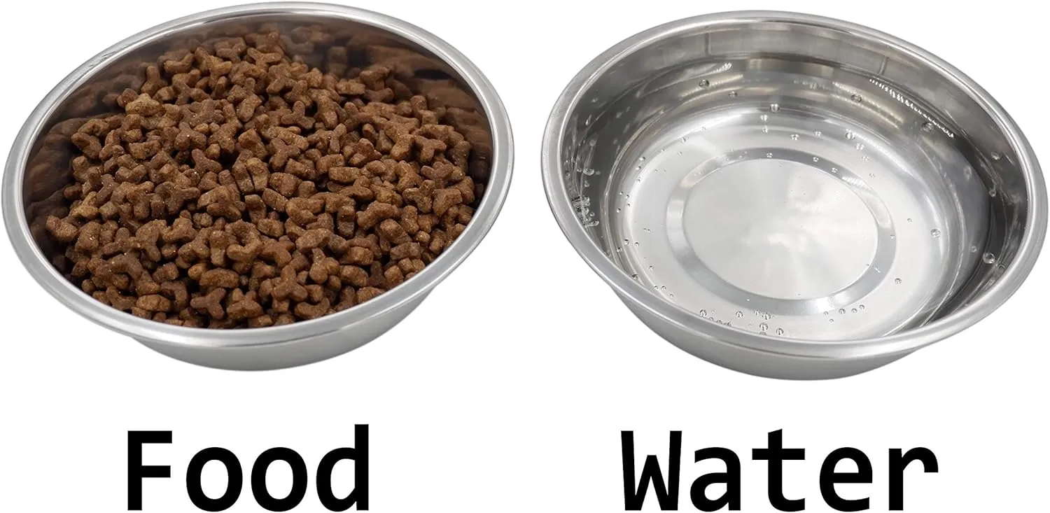 Dog Bowls Cat Bowls (Stainless Steel Bowls, 4-Pack)