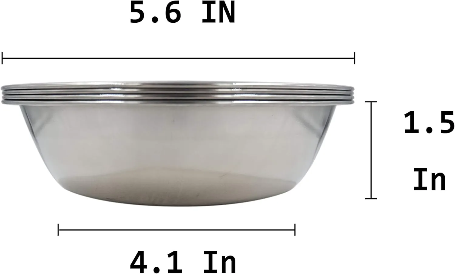 Dog Bowls Cat Bowls (Stainless Steel Bowls, 4-Pack)