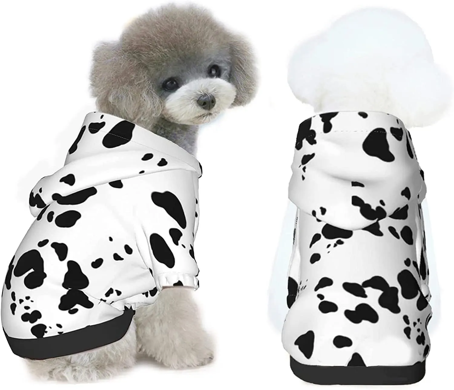 Dog Dalmatian Costume Dalmatian Print Dog Hoodie Pet Clothes Sweaters, Dog Sweater Hoodie Sweatshirts Pullover Cat Jackets Soft Cotton Coat for Large Medium Small Dogs Boy Girl (X-Large)