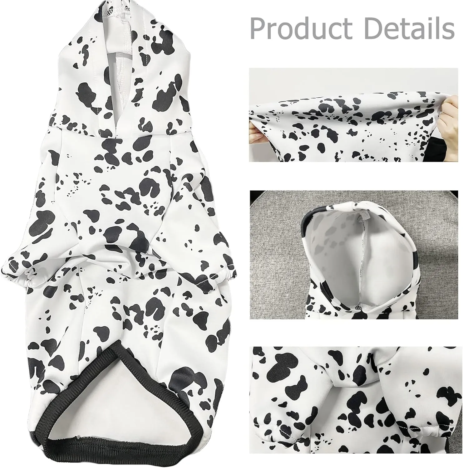 Dog Dalmatian Costume Dalmatian Print Dog Hoodie Pet Clothes Sweaters, Dog Sweater Hoodie Sweatshirts Pullover Cat Jackets Soft Cotton Coat for Large Medium Small Dogs Boy Girl (X-Large)