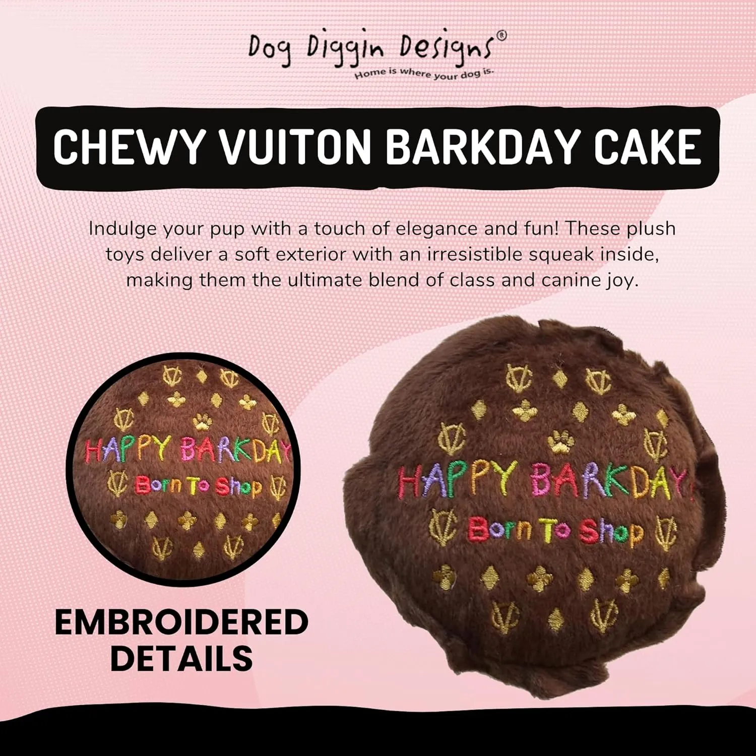 Dog Diggin Designs Runway Pup Collection | Unique Squeaky Parody Plush Dog Toys  Prt--Porter Dog Bones, Balls & More