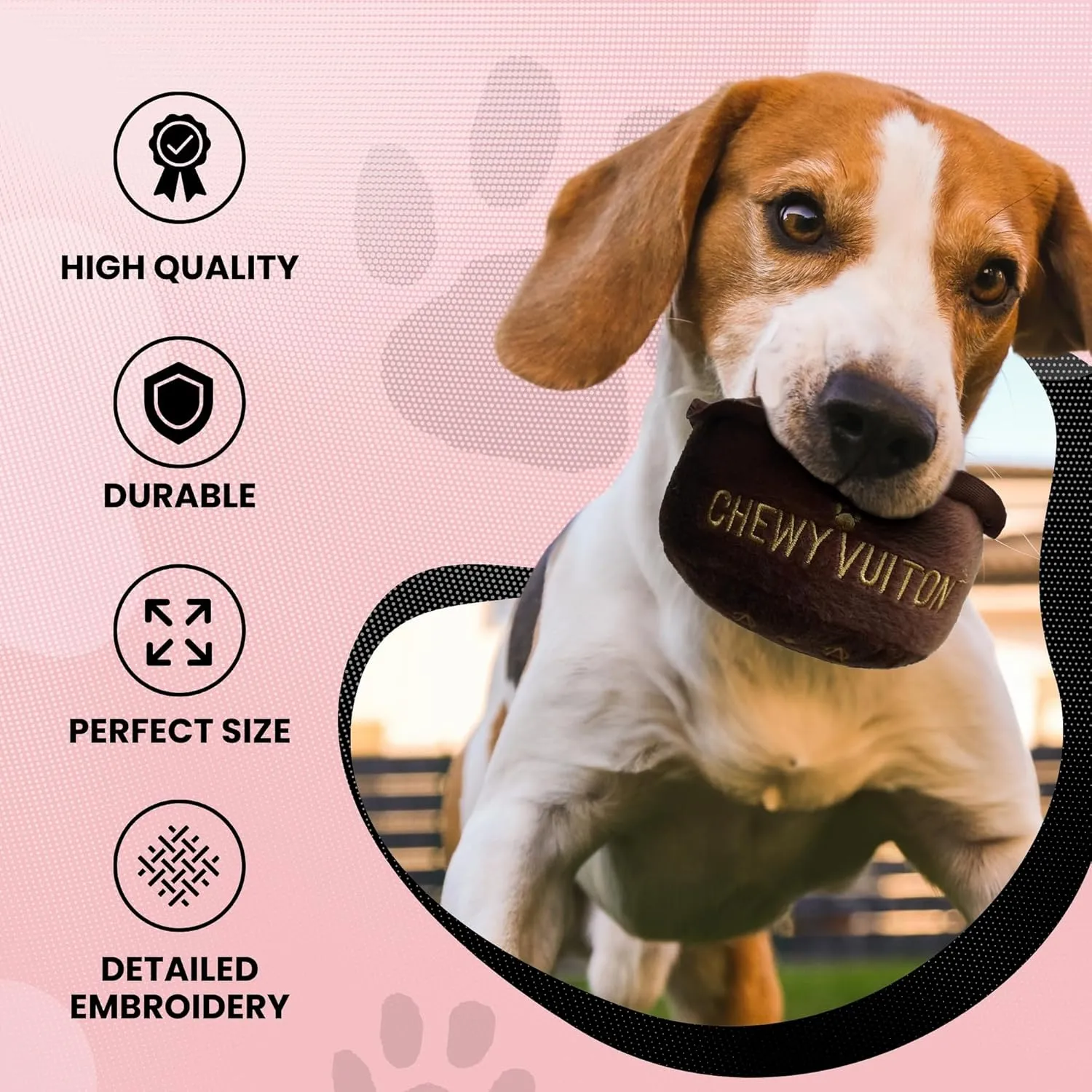 Dog Diggin Designs Runway Pup Collection | Unique Squeaky Parody Plush Dog Toys  Prt--Porter Dog Bones, Balls & More