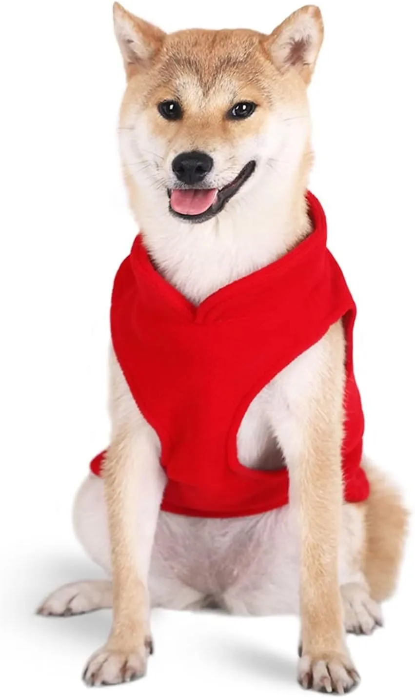 Dog Fleece Vest Jacket Pet Dogs Clothes Warm for Small Dogs Black S