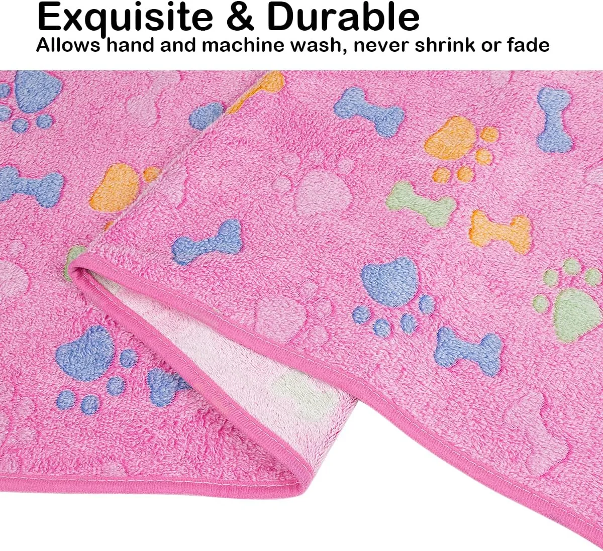 Dono 1 Pack 3 Dog Blankets for Small Dogs, Soft Fluffy Paw Print Pattern Fleece Pet Blanket Warm Sleep Mat, Puppy Kitten Blanket Doggy Mat for Dog Cat Kitten Doggy (30 * 20")