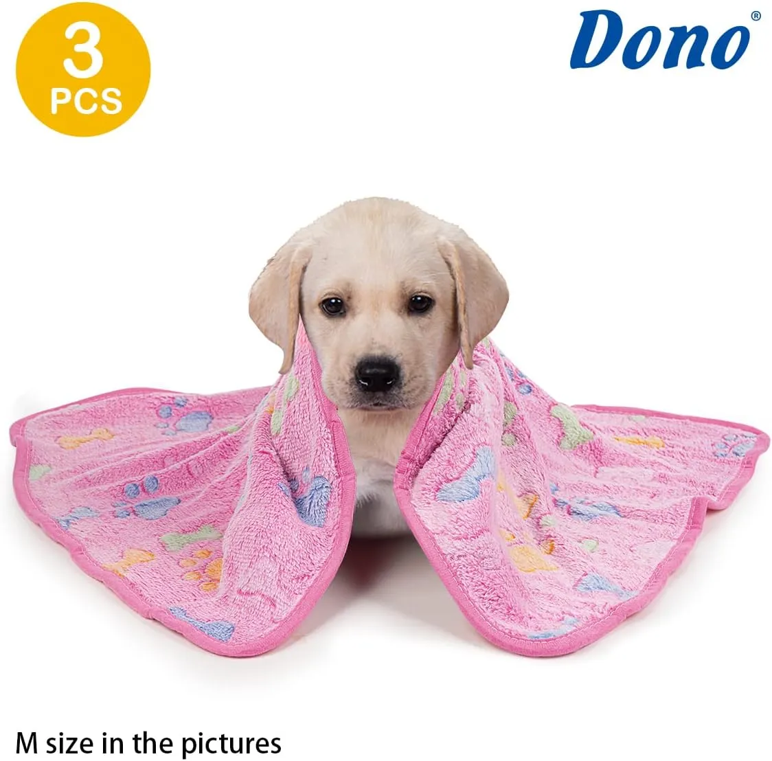 Dono 1 Pack 3 Dog Blankets for Small Dogs, Soft Fluffy Paw Print Pattern Fleece Pet Blanket Warm Sleep Mat, Puppy Kitten Blanket Doggy Mat for Dog Cat Kitten Doggy (30 * 20")