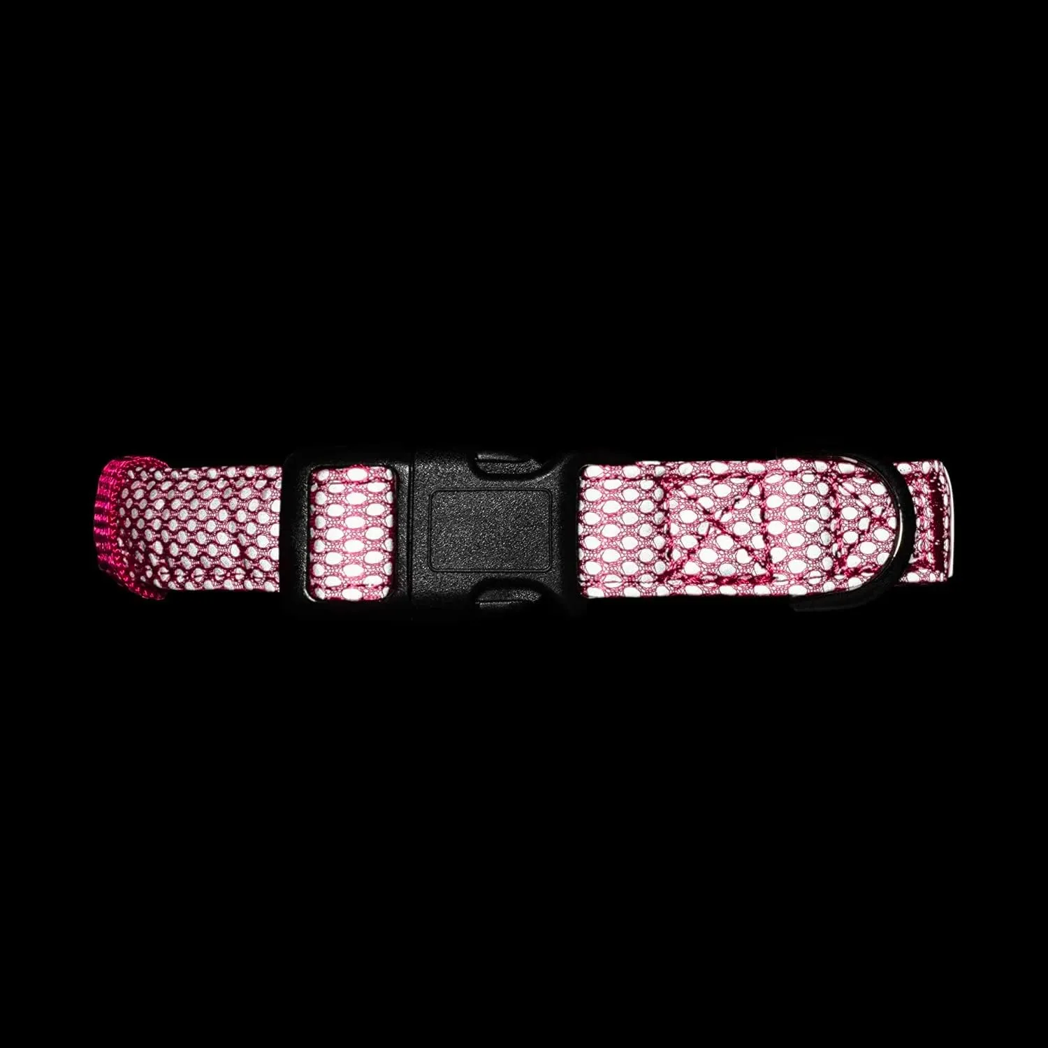 Embark Illuminate Reflective Dog Collar For Medium DogsAdjustable Padded Dog Collars With Buckle Made with Nylon Reflective Material to Make Your Dog Collar Visible at Night Medium Dog Collar (Pink)