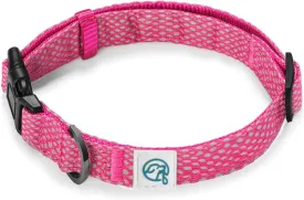 Embark Illuminate Reflective Dog Collar For Medium DogsAdjustable Padded Dog Collars With Buckle Made with Nylon Reflective Material to Make Your Dog Collar Visible at Night Medium Dog Collar (Pink)