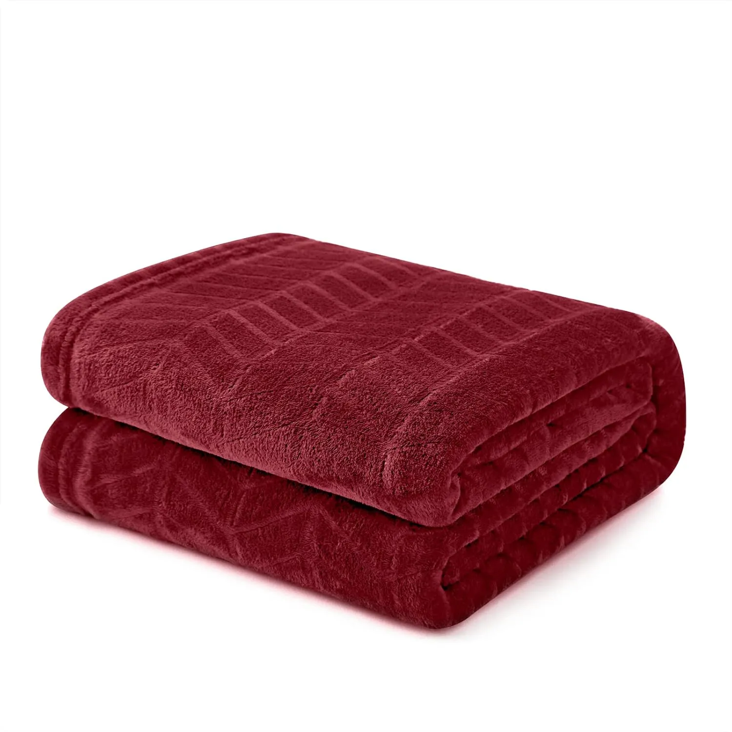 Excervent Soft Flannel Fleece Throw Blanket (50x70 inches red) Lightweight Fall Burgundy Blankets Chevron Pattern for Sofa, Couch, Bed - Fluffy Warm Cozy Decorative