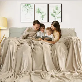 Excervent Solid Oversized Flannel Fleece Blanket (120x120 inches, Camel) Cozy Throw Blankets for Couch Sofa and Bed, Super Soft Luxurious Warm Plush Blankets for Household Living Room Bedroom