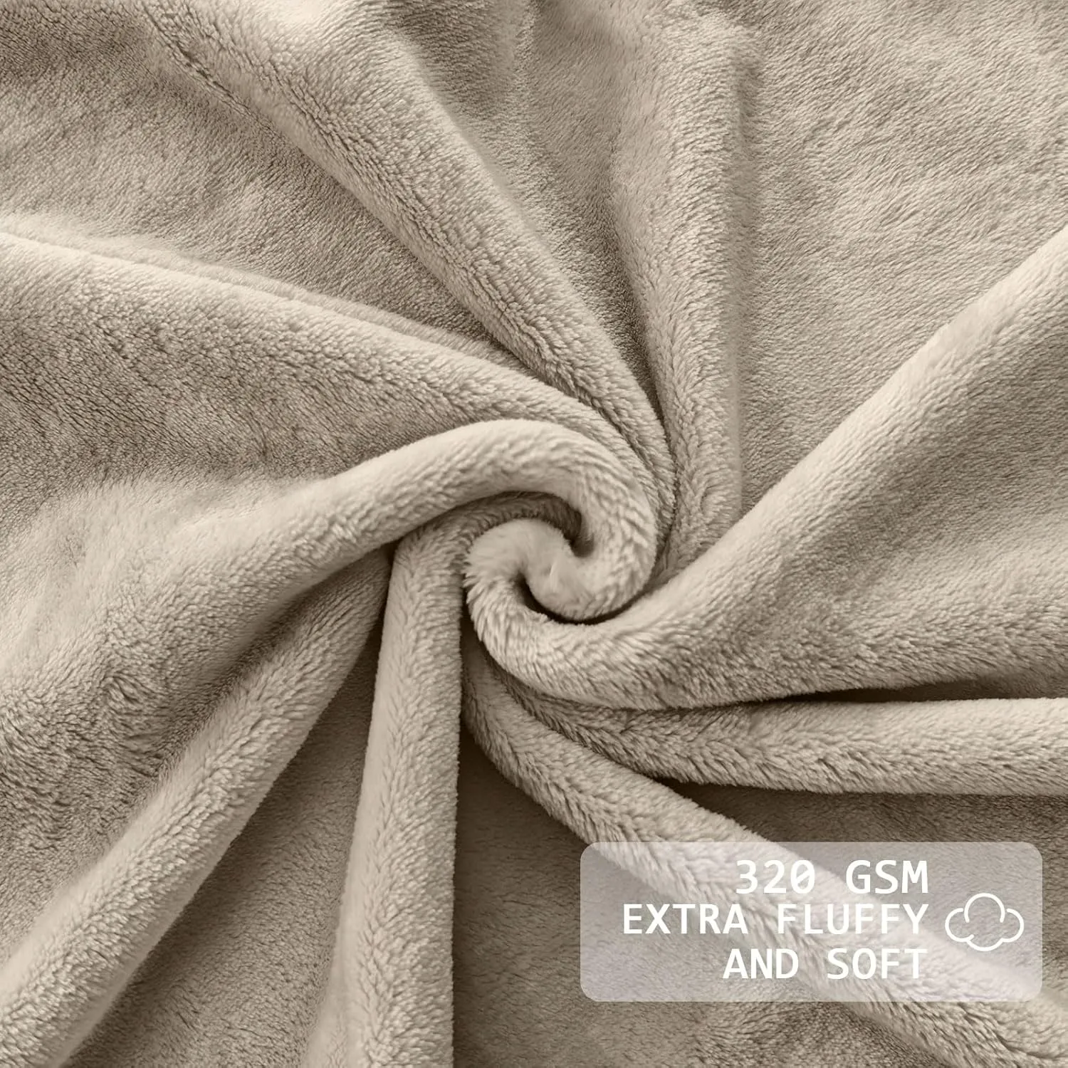 Excervent Solid Oversized Flannel Fleece Blanket (120x120 inches, Camel) Cozy Throw Blankets for Couch Sofa and Bed, Super Soft Luxurious Warm Plush Blankets for Household Living Room Bedroom