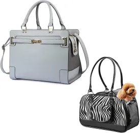 Fashion Pet Carrier Dog Purse Carrier Cat Carriers for Puppy Kitten, Stylish Leather Handbag Tote Travel Pet Bag for Small Dogs Cats, Airline Approved