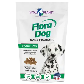 Flora Dog 20 Billion Probiotic 30 Chews (Bacon Flavored)