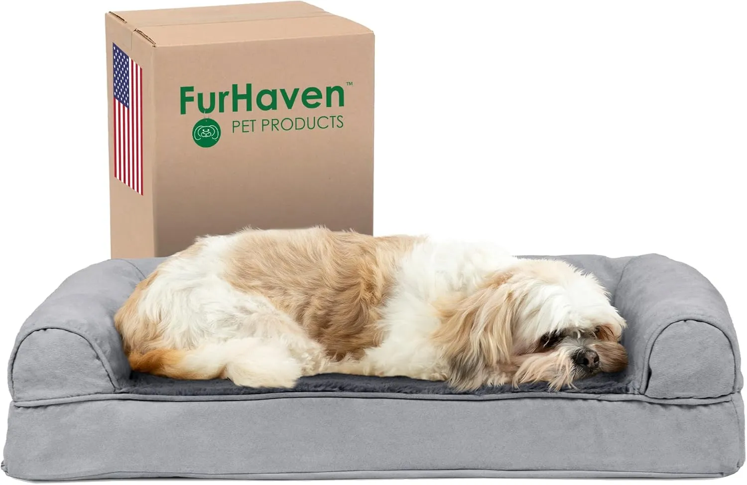 Furhaven Cooling Gel Dog Bed Medium Gray