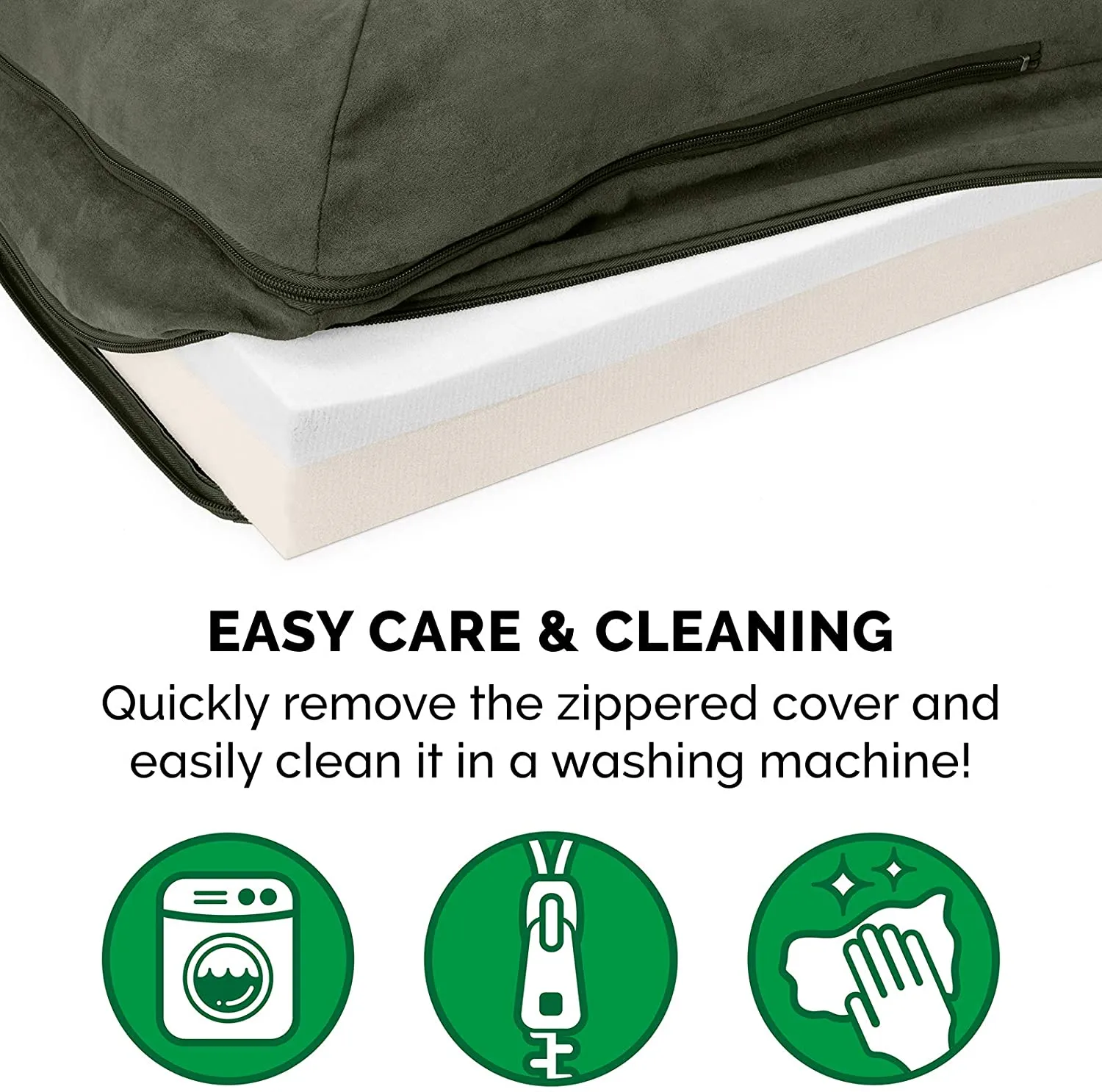 Furhaven Pet Deluxe Memory Foam Chaise Lounge Sofa Pet Bed, Medium, Dark Sage, Retails $65 