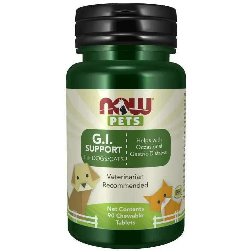 GI Support for Dogs/Cats 90 chewable tab By NOW