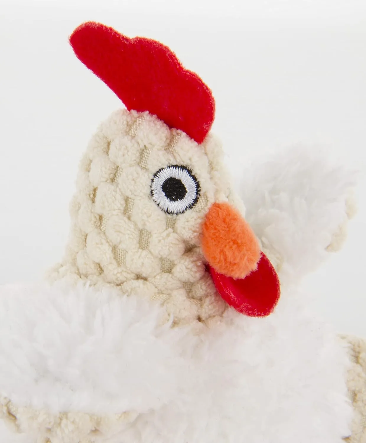 goDog Checkers Just For Me Fat Rooster Squeaky Plush Dog Toy, Chew Guard Technology - White, Mini