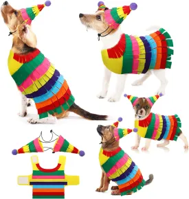 Halloween Piata Dog Costume Dog Christmas Cosplay Outfits Cute Clothes Adjustable Dress up Apparel Accessories for Small Medium Large Dogs(L, 19-30 LB)