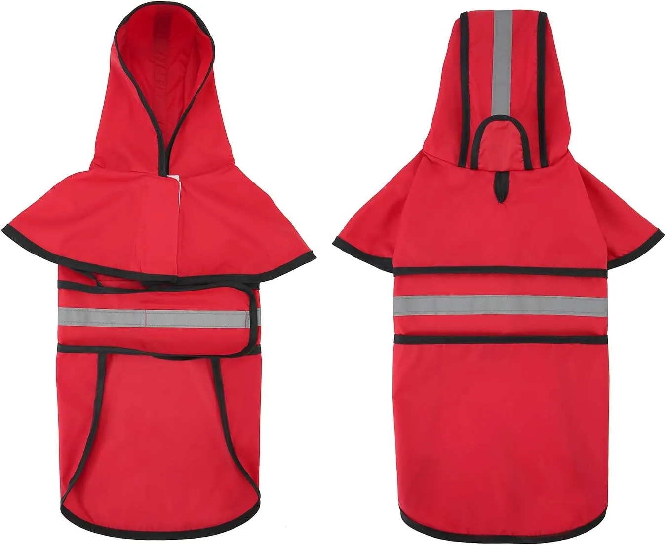 HDE Dog Raincoat Hooded Slicker Poncho for Small to X-Large Dogs and Puppies Red - S