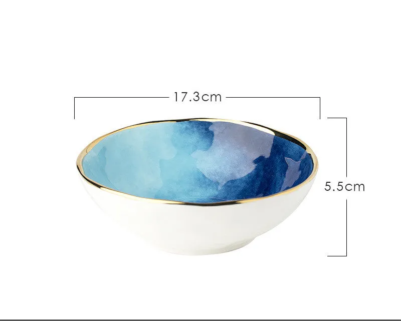 Household eating bowl ceramic soup bowl plate