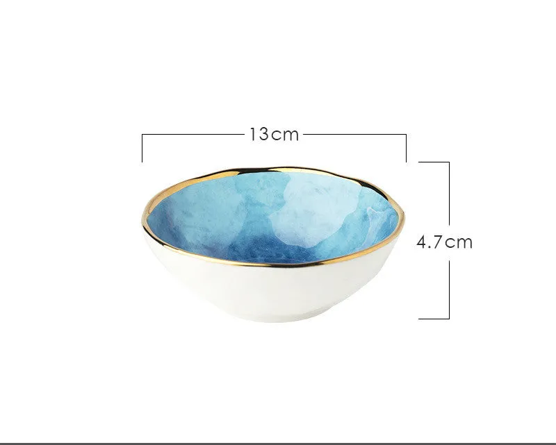 Household eating bowl ceramic soup bowl plate