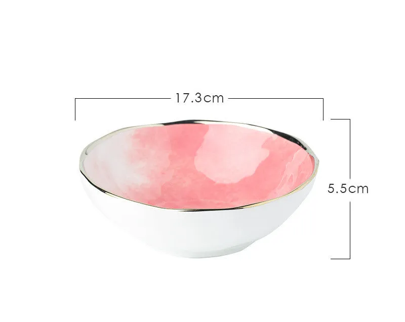 Household eating bowl ceramic soup bowl plate