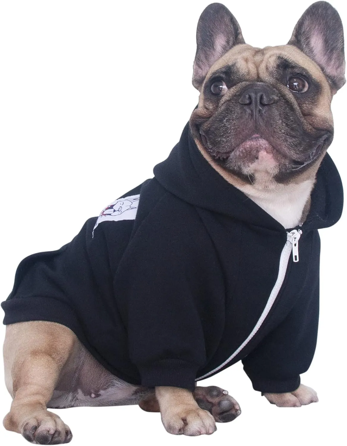 iChoue French Bulldog Frenchie Clothes Hoodies for Dogs Pug English Boston Terrier Bully Pitbull Corgi Sweatshirt Sweater Clothing - Black/Large Plus