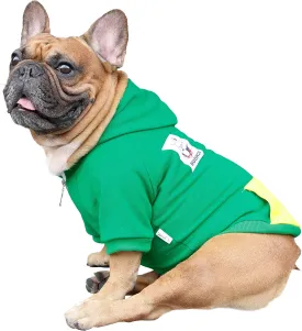 iChoue French Bulldog Frenchie Clothes Hoodies for Dogs Pug English Boston Terrier Bully Pitbull Corgi Sweatshirt Sweater Clothing - Green/Large Plus
