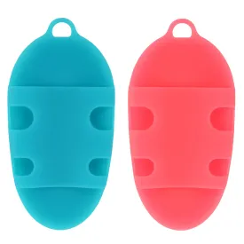 INNERNEED Food-grade Silicone Body Scrubber Shower Cleansing Brush Bath Exfoliating Skin Massage Tool, for Sensitive and all Kinds of Skin (Blue Pink)